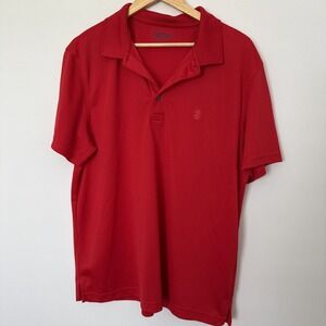 IZOD Polo Shirt Mens Large Red Short Sleeve Golfcore Performance Preppy